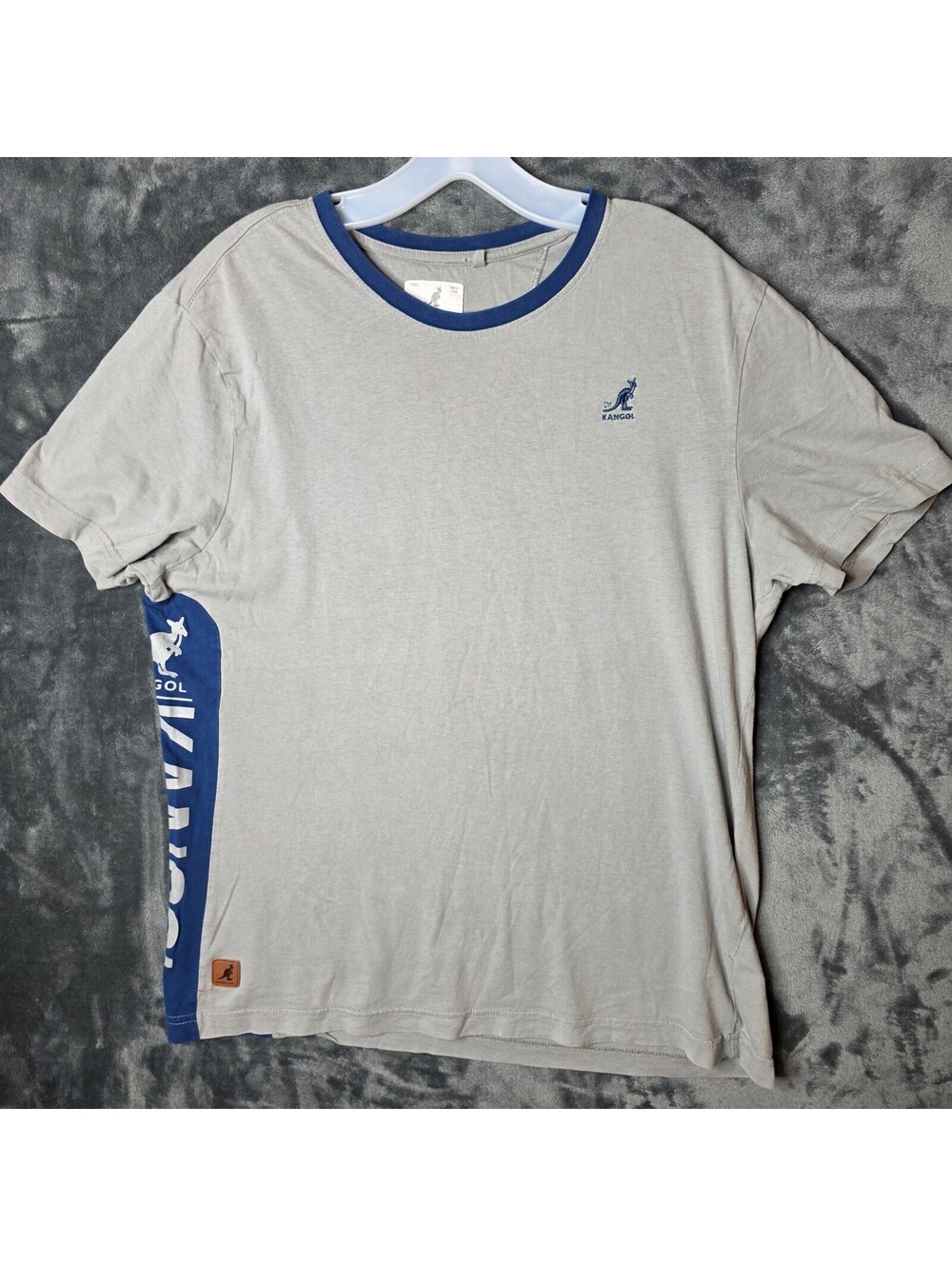 Vintage Kangol Grey and Blue Mens T-shirt Sz XL